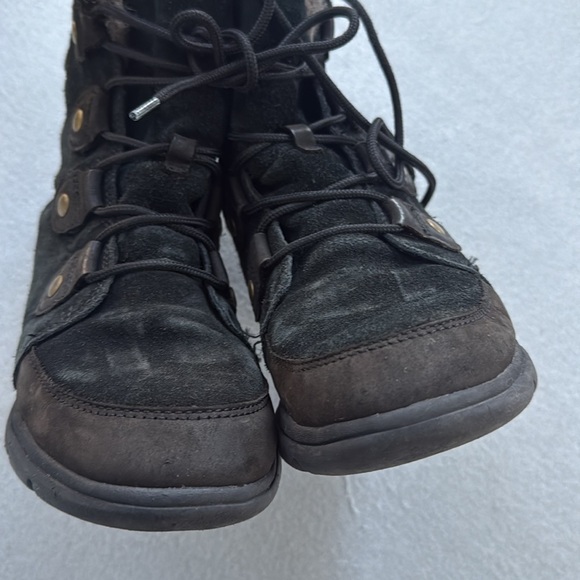 Sorel Boots Explorer Joan winter black suede lace‎ up warm Women’s size 7.5 - Picture 6 of 11